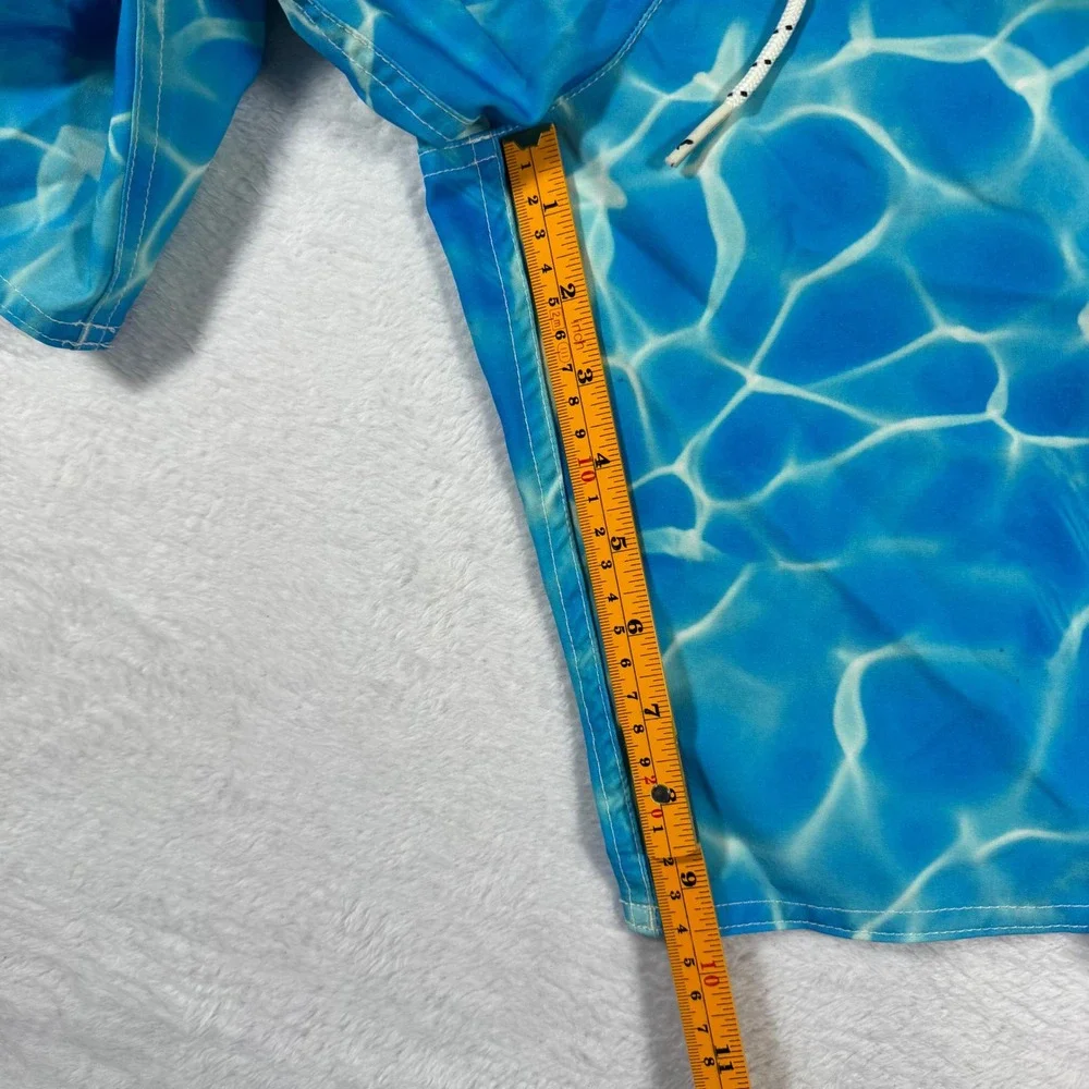 American Eagle Board‎ Shorts Mens Large Vibrant Blue Water Ripple Pool Print